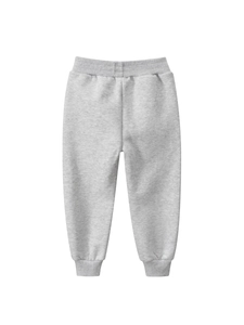Pantalon de jogging gris chaud pour enfant avec taille élastique et chevilles serrées