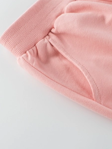 Pantalon de jogging rose pour filles avec taille élastique à cordon et poches latérales