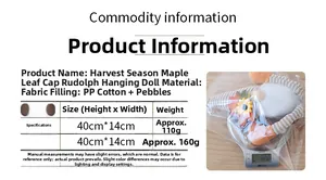 Detailed size and weight chart for Harvest Gnome doll with maple leaf pointed hat