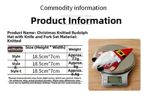 Especificaciones de tamaño para fundas de cubiertos de Navidad tejidas estilo gnomo