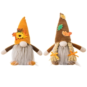 Fall Gnomes set with sunflower and maple leaf hats for Thanksgiving home decor