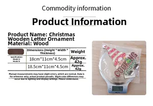 Detailed size specifications and weight measurement for Christmas gnome wooden ornaments