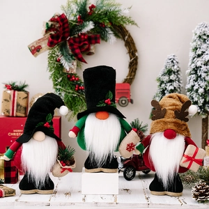 Gnomo de Navidad Nórdico Adornos de Peluche Rodolfo Reno Muñeca sin Rostro para Decoración de Mesa de Fiesta Hogar