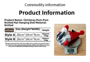 Detailed size and weight specs for Nordic knitted Christmas gnome plush figurines