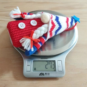 Lightweight 27.3g patriotic gnome plush pendant with red white and blue stripes