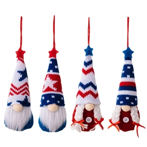 Set of 4 patriotic Independence Day gnomes with American flag patterns for festive decor