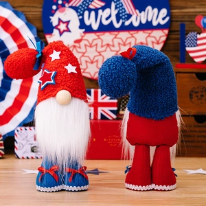 Set de gnomos patrióticos del 4 de julio en rojo blanco azul para decoración USA