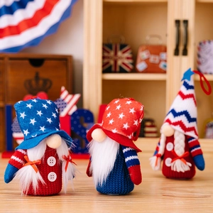 Patriotic Independence Day plush gnomes with stars and stripes for home decor