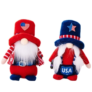 Patriotic 4th of July Gnomes set in red, white and blue with stars and USA logo