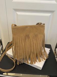 Women Faux Suede Fringe Crossbody Bag Long Tassel Bohemian Retro Shoulder Handbag With Adjustable Strap Daily Commute