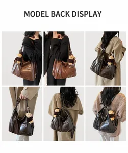 Multiple views of a versatile large-capacity tote bag styled as a shoulder and backpack