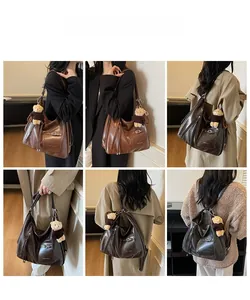 Multiple views of a versatile large-capacity tote bag styled as a shoulder and backpack