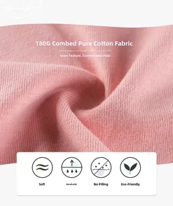 Close-up of 180G pink combed cotton knit fabric showing soft breathable texture