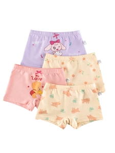 Mädchen Baumwolle Boxer-Slips Süße Cartoon Tier Blumen Print Unterwäsche Elastischer Bund Atmungsaktiv Bequem Mehrfarbig Unterhosen Für Kinder