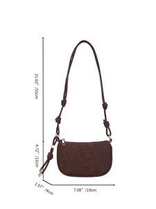 Mocha brown large capacity shoulder bag for women with 18cm width measurement