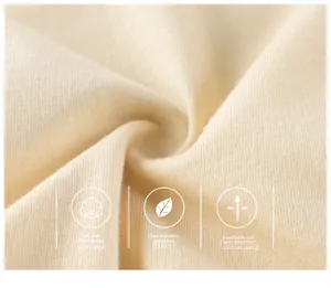 Macro detail of breathable Grade A soft cotton fabric for baby short sleeve t-shirt