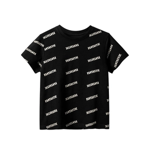 T-Shirt Enfant Pur Coton Manches Courtes Col Rond Imprimé Lettres Haut Été Décontracté Pour Garçons Et Filles