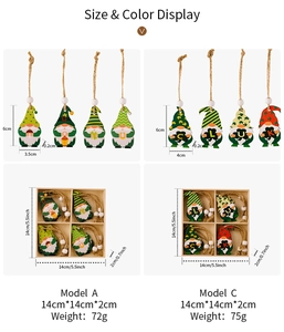 Detailed size specifications for St. Patrick's Day gnome wooden ornaments set