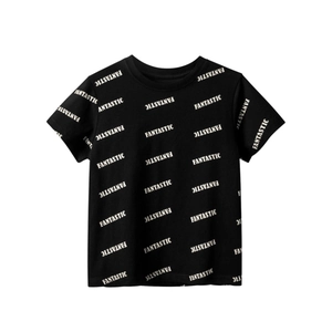T-shirt noir enfant en coton avec imprimé Fantastic intégral pour un style estival tendance