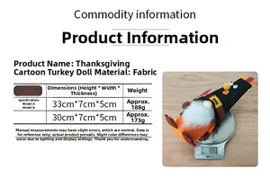 Tableau détaillé des tailles et poids pour les nains de dinde de Thanksgiving