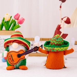 Cinco de Mayo Gnome Plüschset mit Sombreros und Gitarre für festliche Partydekoration