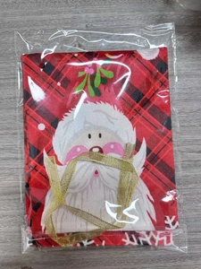 Detail von Weihnachts-Flaschenkühler in Rot-Grün kariert mit Weihnachtsmann-Motiv
