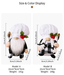 Détail de gnomes chefs montrant le modèle A à barbe et le modèle B à tresses et cuillères