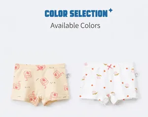 Detail view of two girls cotton boxer briefs with strawberry juice and floral prints