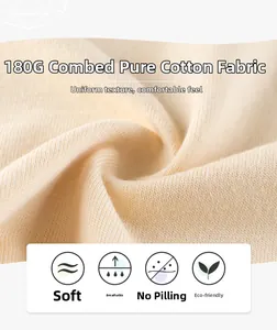 Détail du tissu en coton peigné 180g, texture douce, respirante et anti-boulochage