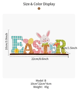 Detailed size and weight specs for the Easter bunny wooden desktop decoration