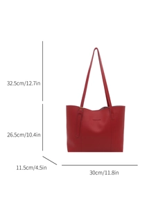 Borsa tote vintage rossa, dimensioni 30x26,5x11,5 cm, con tracolla regolabile