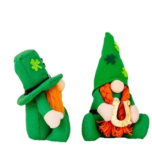 Saint Patrick's Day gnome figurines set with green clover hats and orange beards