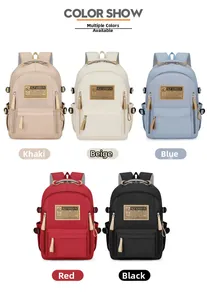 Multiple color options of large capacity water-resistant nylon backpacks for students