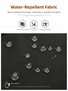 Close-up of waterproof high-density oxford fabric with water droplets on backpack surface