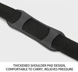 Detail of thickened shoulder pad with nylon webbing for comfortable laptop bag carrying