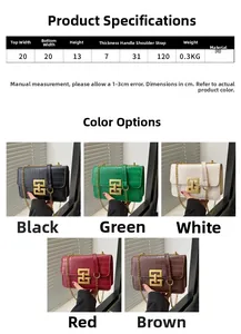 Size chart and color selection for croc-effect crossbody bag in five stylish colors