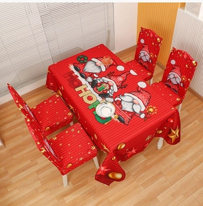 Set tovaglia e coprisedia di Natale con gnomi decorazione natalizia per la casa elastico