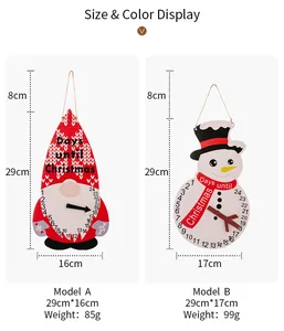 Detailed size chart for Christmas gnome and snowman wooden advent calendar countdown