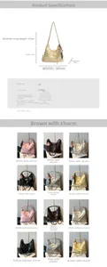 Detailed size chart and dimensions diagram for the minimalist PU leather tote bag