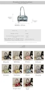 Detailed size specifications for the soft PU leather shoulder bag with dimensions and weight