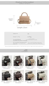 Tableau détaillé du grand sac en PU montrant dimensions, poids et quatre coloris