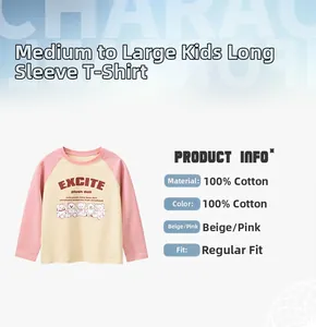 Dettaglio maglietta manica raglan in 100% cotone per bambine con stampa orsetto