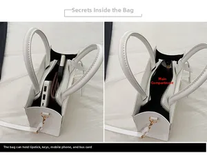 Intérieur détaillé d'un sac bandoulière minimaliste montrant un compartiment spacieux