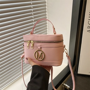 Borsa a Tracolla Vintage in Pelle PU Vanity Box per Donna Moda Metallo M Logo Borsa con Tracolla Piccola Borsa Quadrata