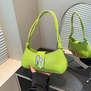 Women PU Leather Underarm Bag Minimalist Solid Color Hobo Bag With Metal Buckle Knot Strap Design Fashion Shoulder Bag Daily Bag