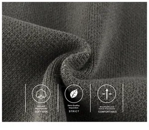 Macro shot of grey knit fabric texture showing Class A quality and soft breathable fiber