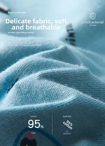 Gros plan du tissu respirant 95% coton pour sous-vêtements boxers pour enfants