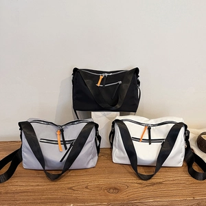 Urban Streetwear Oxford Cloth Shoulder Bag For Women Men Casual Solid Color Crossbody Bag With Adjustable Wide Strap
