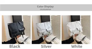 Drei Farben Anzeige von Retro Motorrad Untertaschen in Schwarz Silber und Weiß Optionen