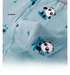 Détail de l'imprimé panda sur le boxer respirant en coton pour garçons
